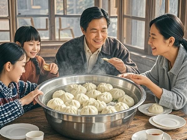 The method of quickly making steamed buns into dough